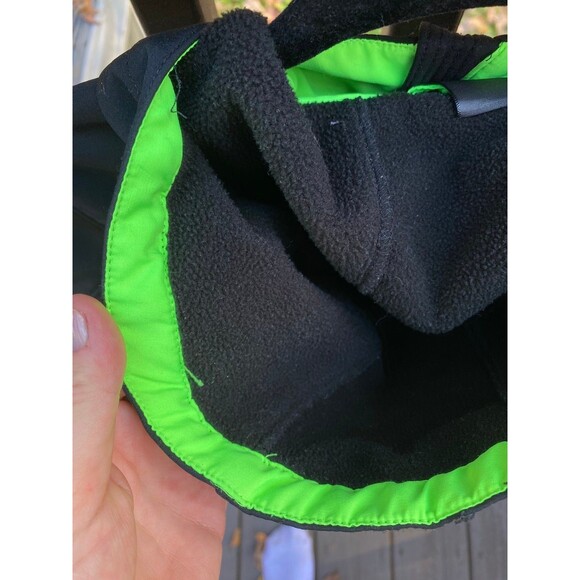 ZeroXposur L (14/16) Soft Shell Black neon green Hooded Jacket Water Wind Resist - Picture 9 of 10